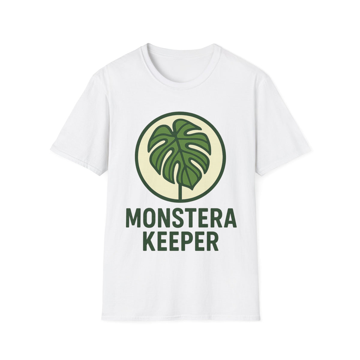 "Monstera Keeper" Retro Tropical Leaf Tee - Aesthetic Houseplant Plant Parent White T-Shirt - Trending Now - September 2026