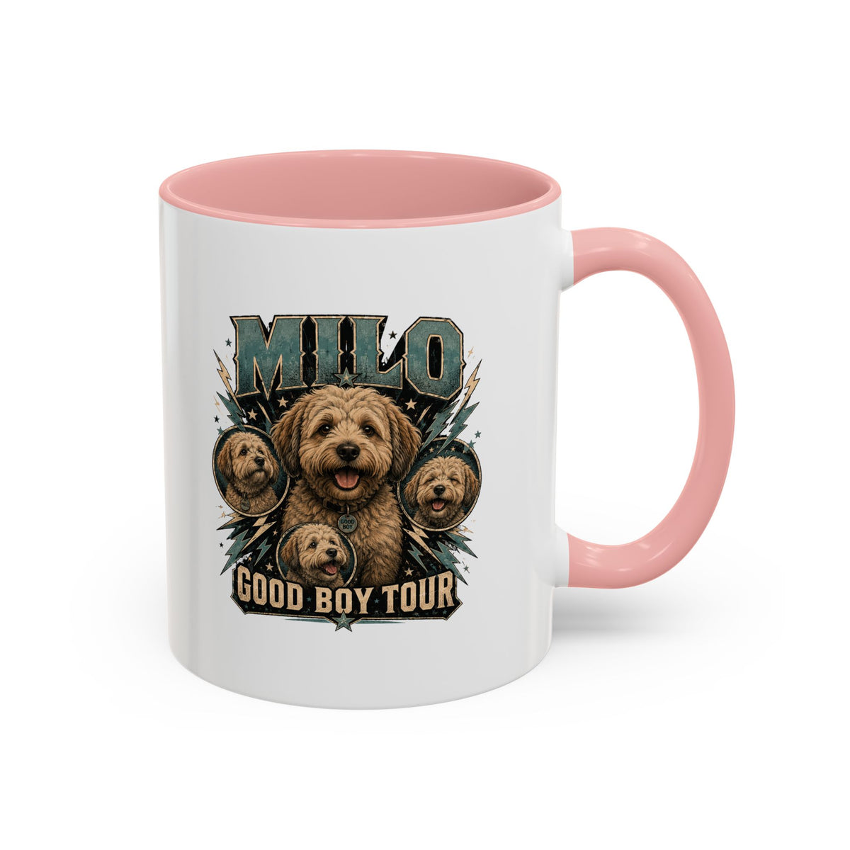 Milo Bailey Dog Dad Mom Milo "Good Boy Tour" Accent Coffee Mug – Personalized Dog Lover Gift