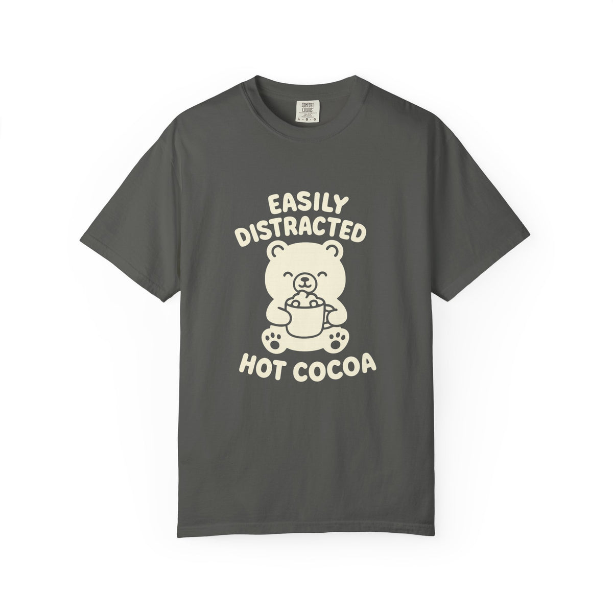 Hot Cocoa Bear T-Shirt — "Easily Distracted" Cute Winter Graphic Tee - Trending Now - October 2026