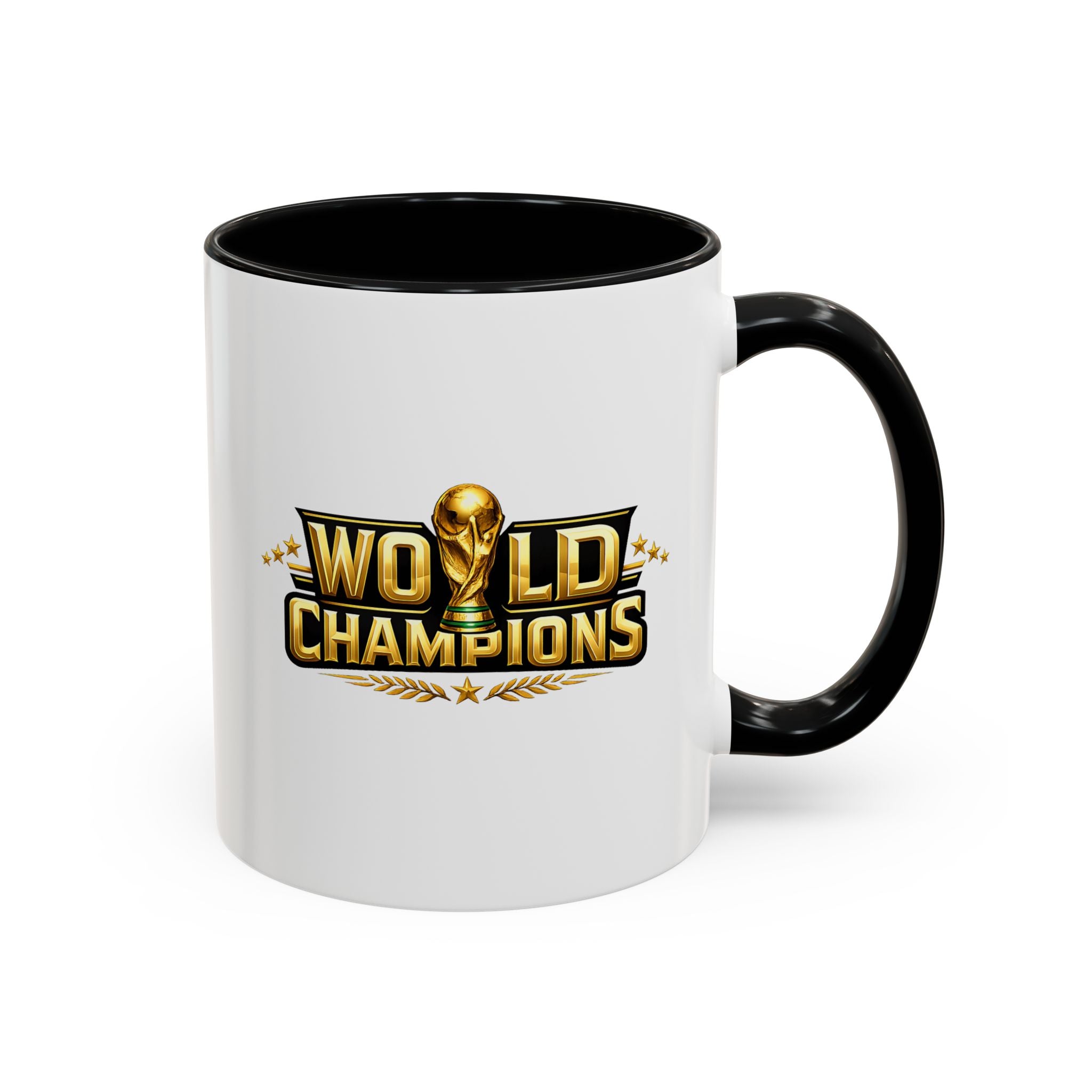 World Champions Accent Coffee Mug – Gold Trophy Sports Fan