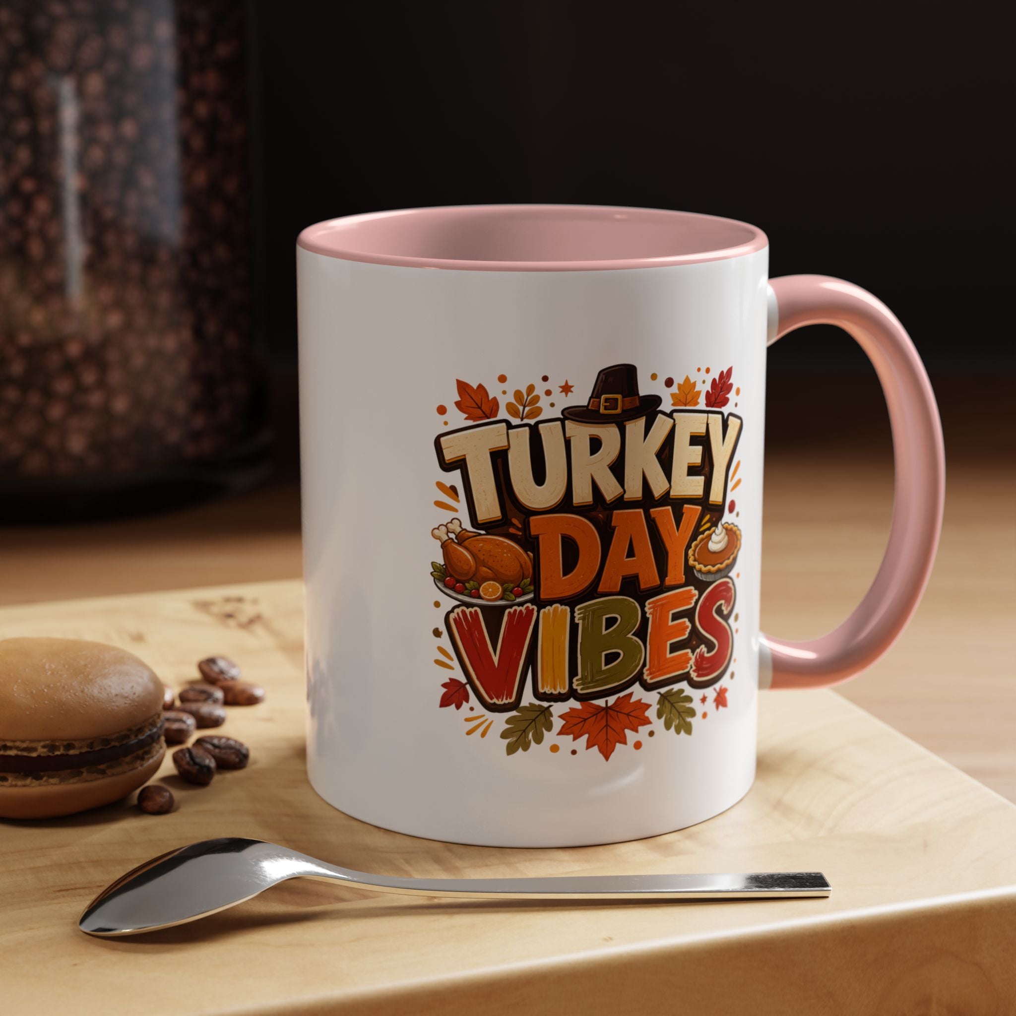 Thanksgiving Mug Turkey Day Vibes Accent Mug — Thanksgiving Coffee Cup