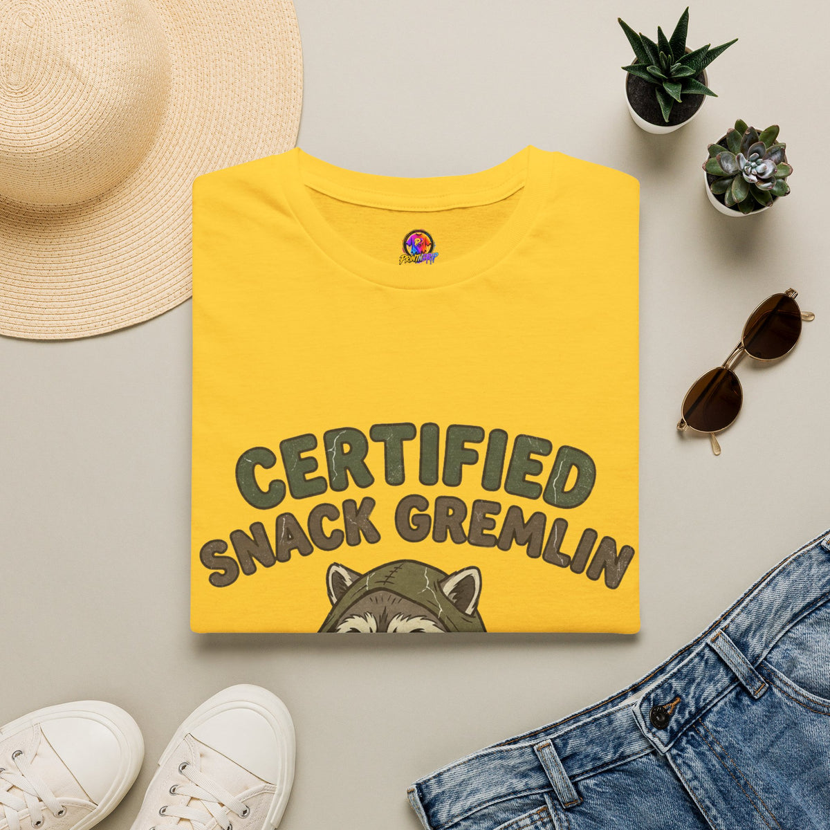 Certified Snack Gremlin T-Shirt — Funny Raccoon Snack Lover Tee