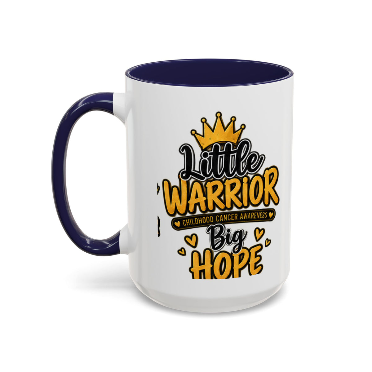 Little Warrior Childhood Cancer Awareness Coffee Mug – "Big Hope" Accent Mug