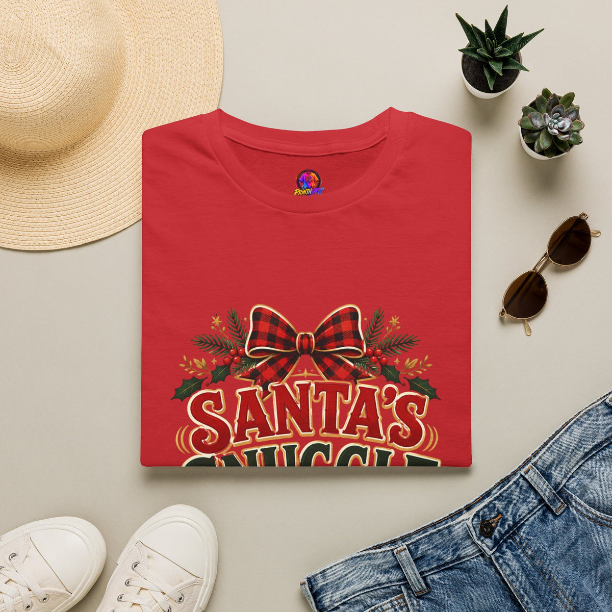 Santa's Snuggle Crew T-Shirt — Cute Christmas Holiday Tee