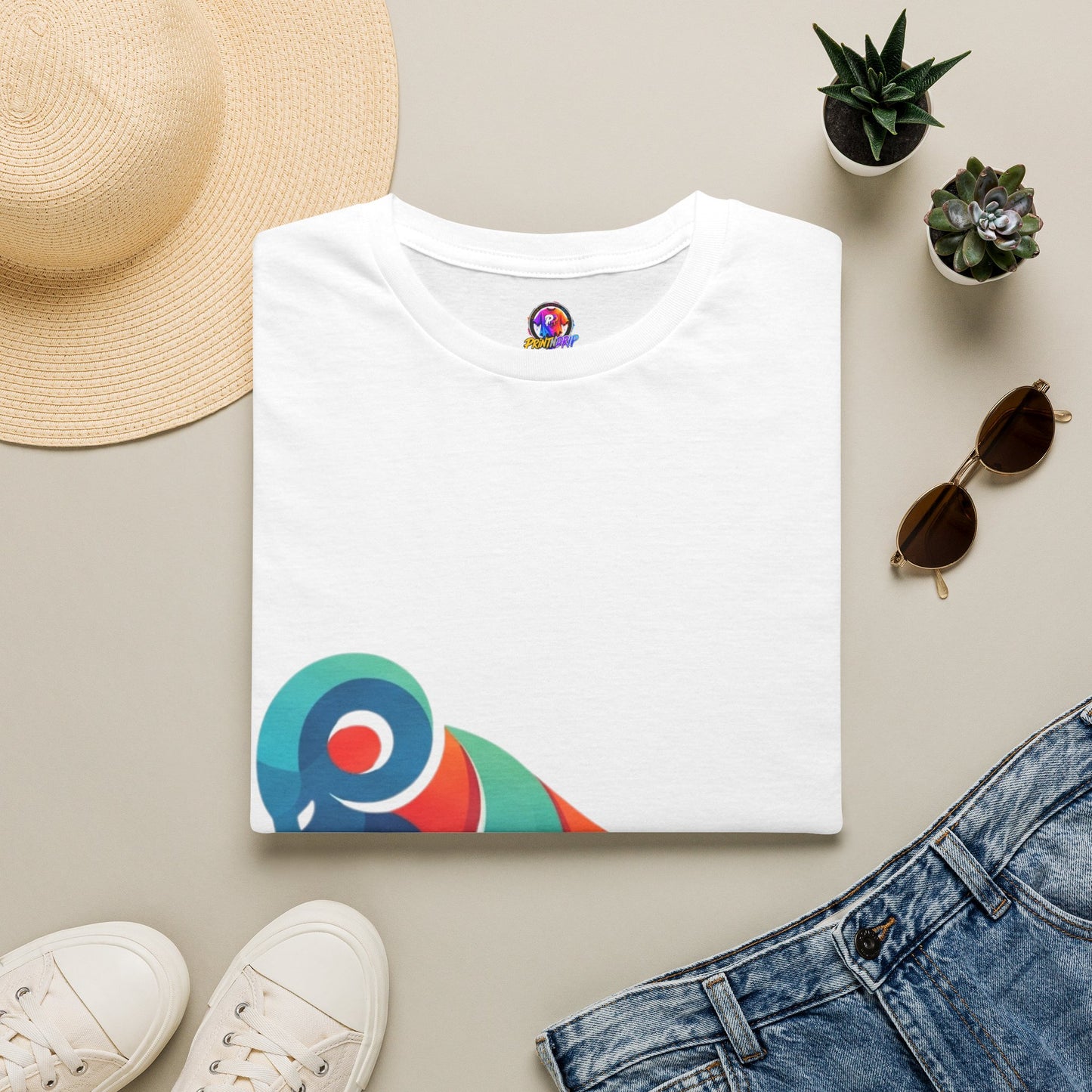 Ram Graphic T-Shirt — Colorful Geometric Sheep/Goat Art