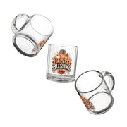 Glass Mug — "Harvest Blessings" Fall Pumpkin Thanksgiving Coffee Cup