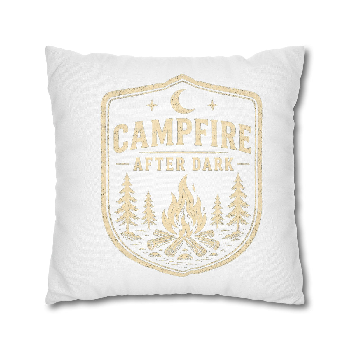 Campfire After Dark Throw Pillowcase Milo Bailey Dog Dad Mom — Cozy Rustic Camping Decor