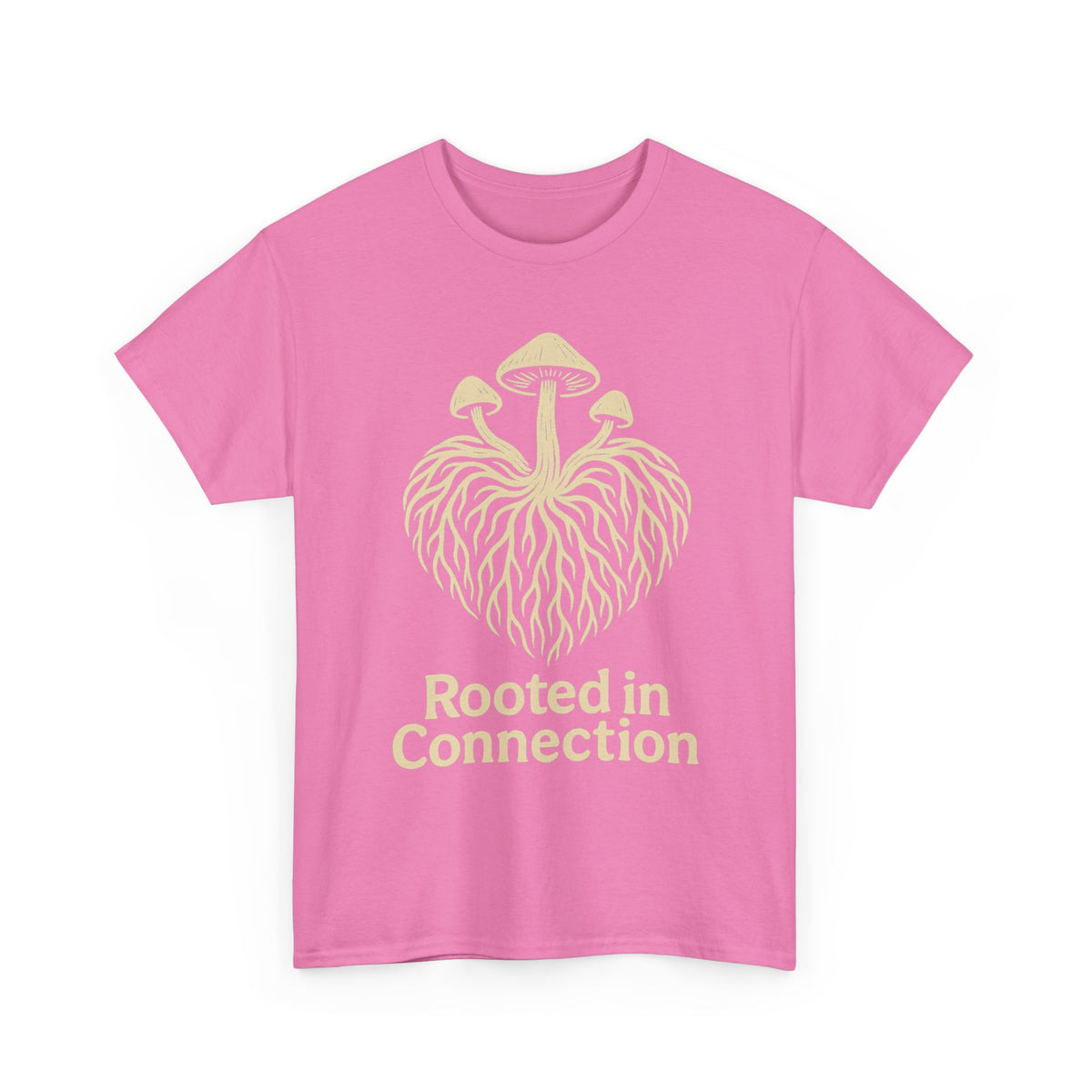 Rooted in Connection Mushroom Graphic Tee - Aesthetic Nature T-Shirt - Trending Now - September 2026