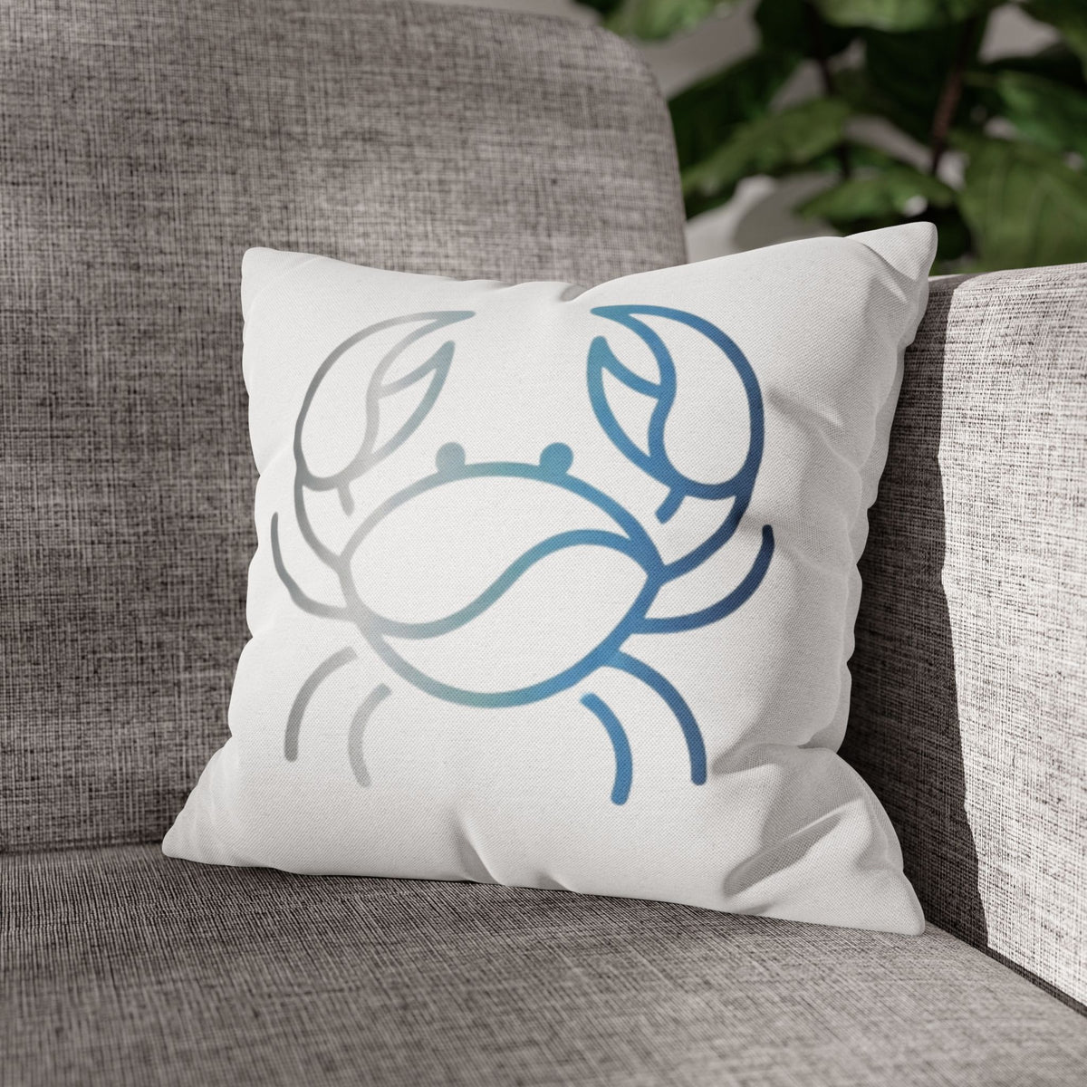 Cancer Zodiac Crab Coastal Throw Pillowcase — Nautical Beach Decor