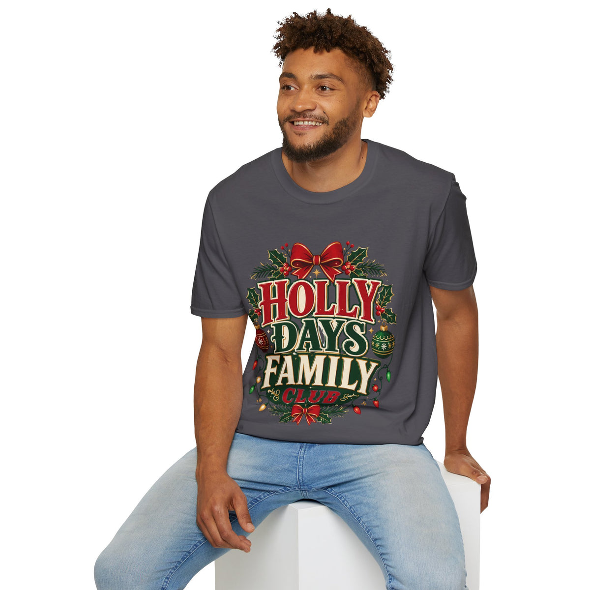 Holly Days Family Club T‑Shirt — Festive Christmas Holiday Tee