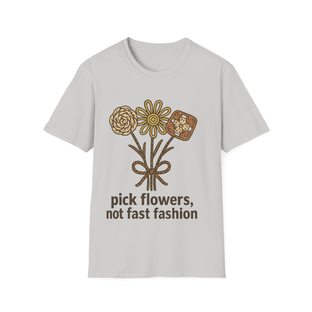 "Pick Flowers Not Fast Fashion" Eco Tee | Botanical Sustainable T-Shirt - Trending Now - September 2026