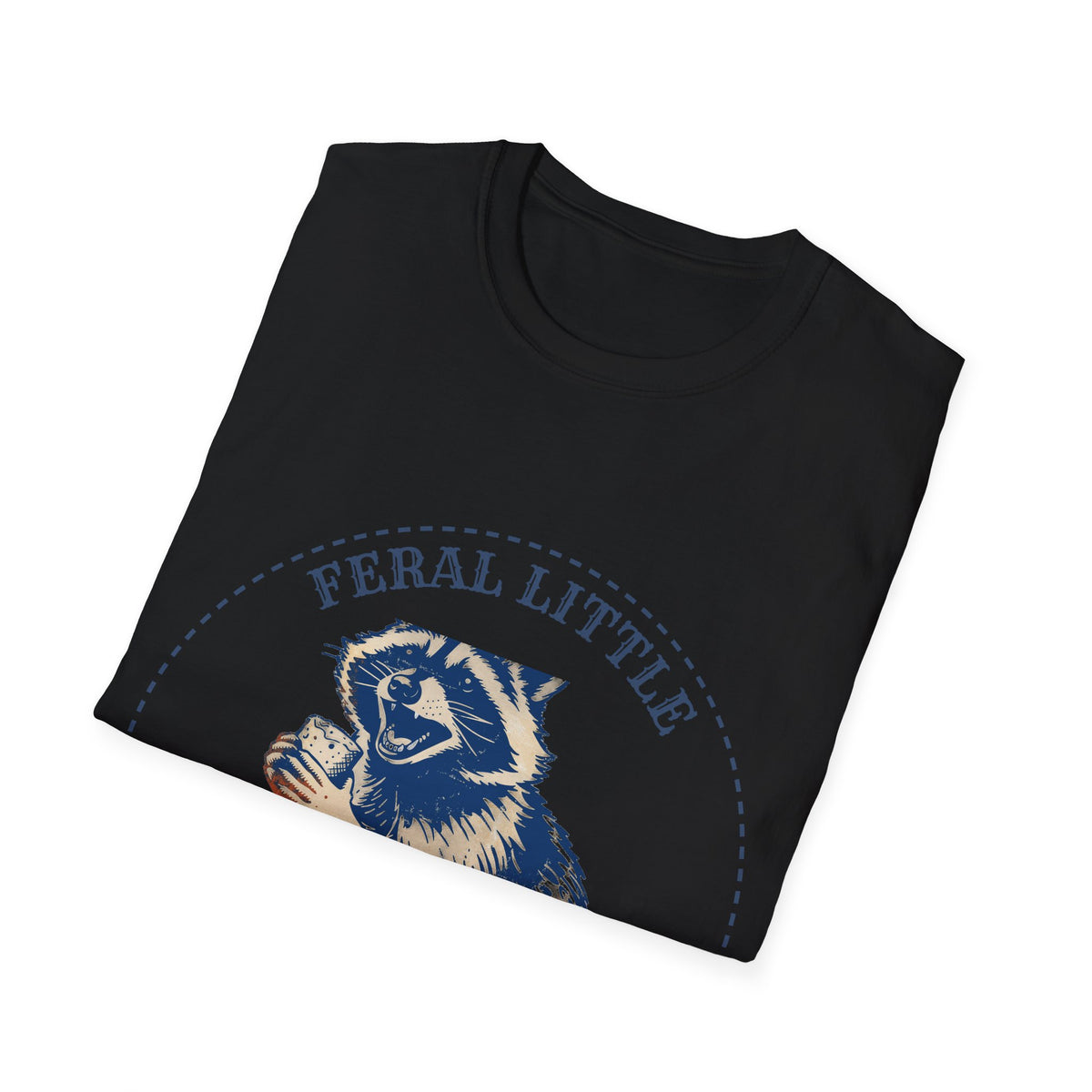 "Feral Little Treat Energy" Raccoon Graphic Tee - Funny Trash Panda Meme White T-Shirt - Trending Now - September 2026