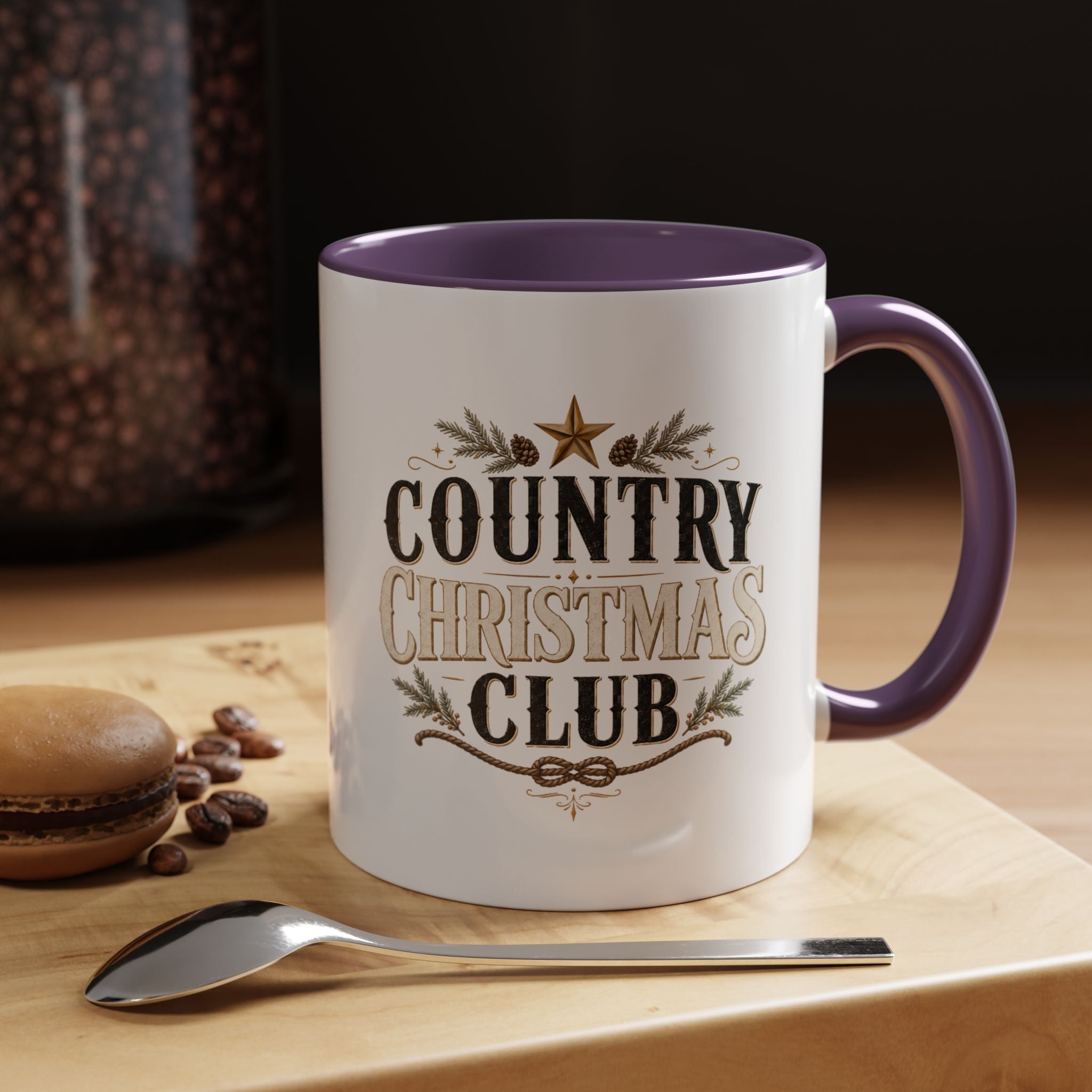 Christmas Country Christmas Club Accent Coffee Mug — Festive Rustic Holiday Coffee Cup