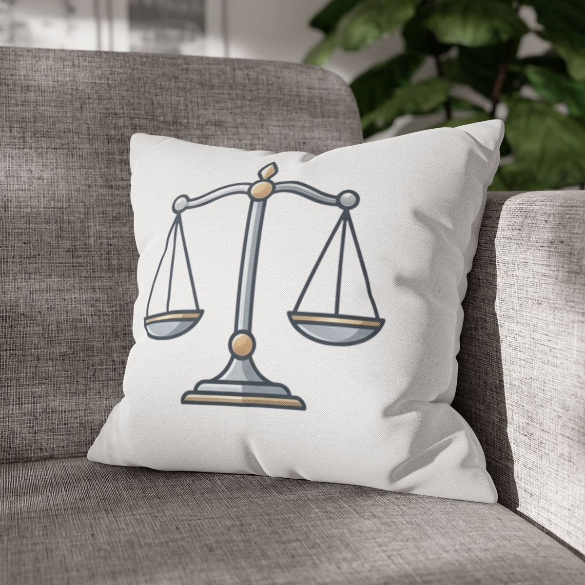 Libra Scales Decorative Pillowcase — Zodiac Balance Throw Pillow Cover