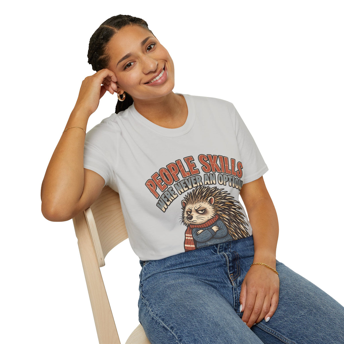 People Skills Were Never An Option T-Shirt — Funny Introvert Porcupine Graphic Tee