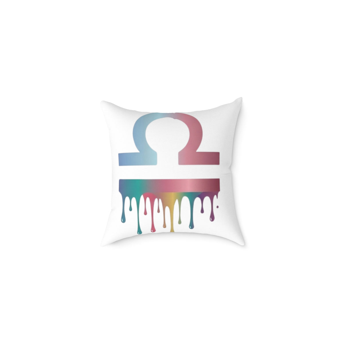 Libra Zodiac Dripping Astrological Square Poly Canvas Pillow