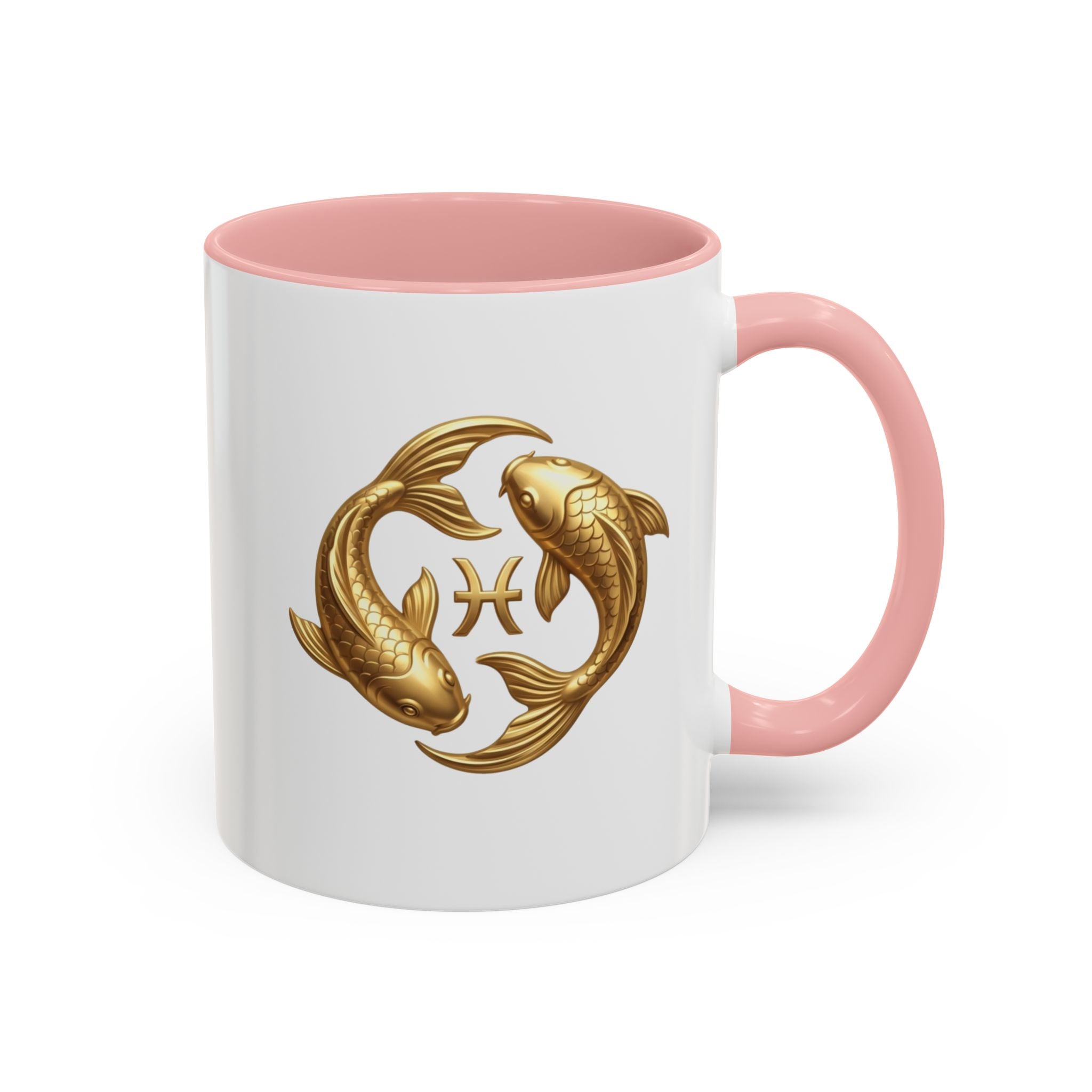 Pisces Zodiac Coffee Mug – Gold Koi Fish Horoscope Accent Mug