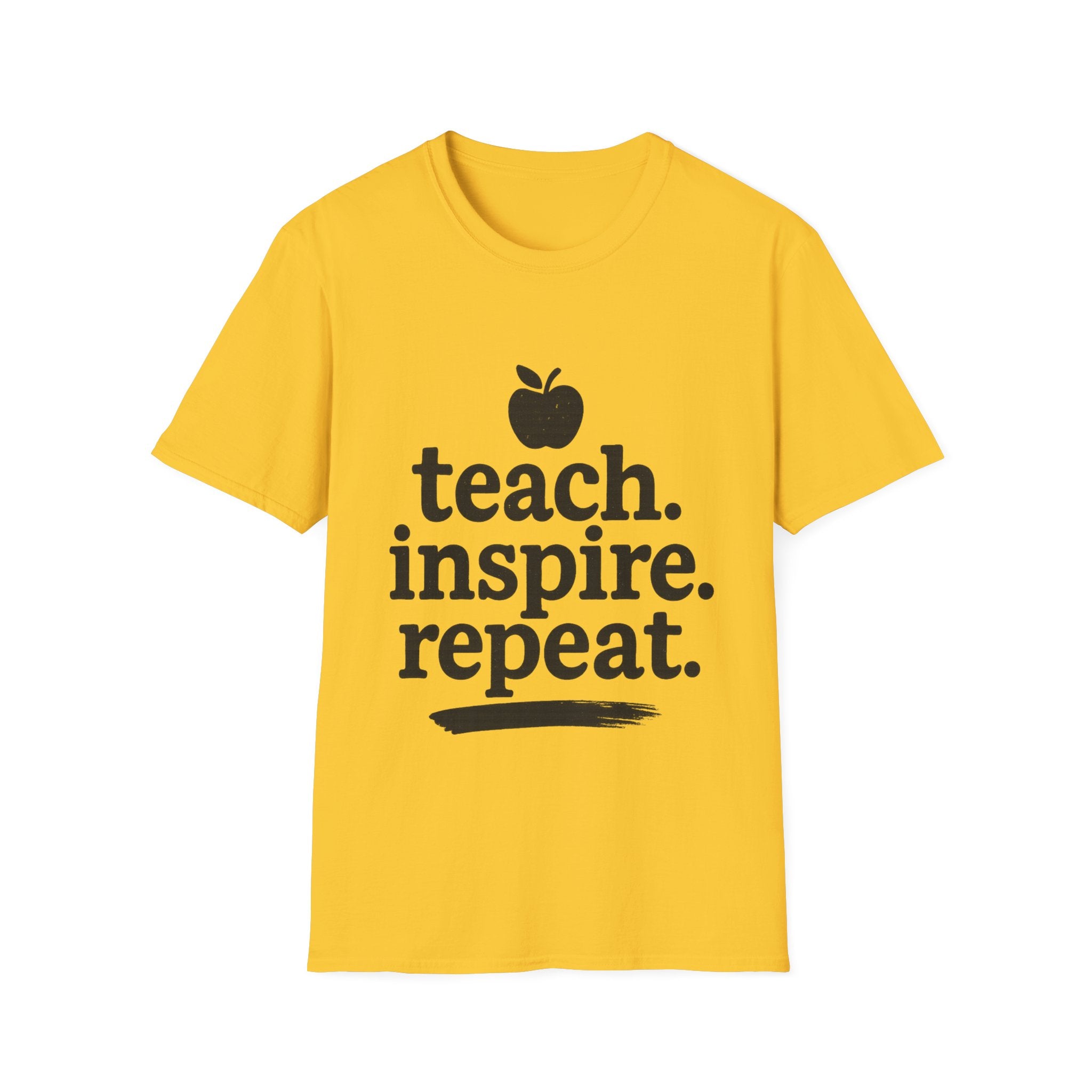 Teach. Inspire. Repeat. T‑Shirt — Teacher Apple Graphic Tee - Trending Now - August 2026 Trends - Everyday T-Shirt