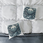 Cancer Zodiac Crab Ocean Art Pillow — Nautical Decorative Throw Pillow