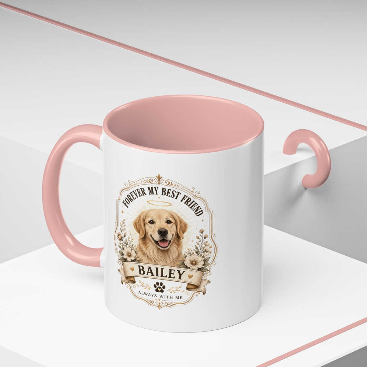 Milo Bailey Dog Dad Mom Dog Memorial Coffee Mug — "Forever My Best Friend" Personalized Golden Retriever