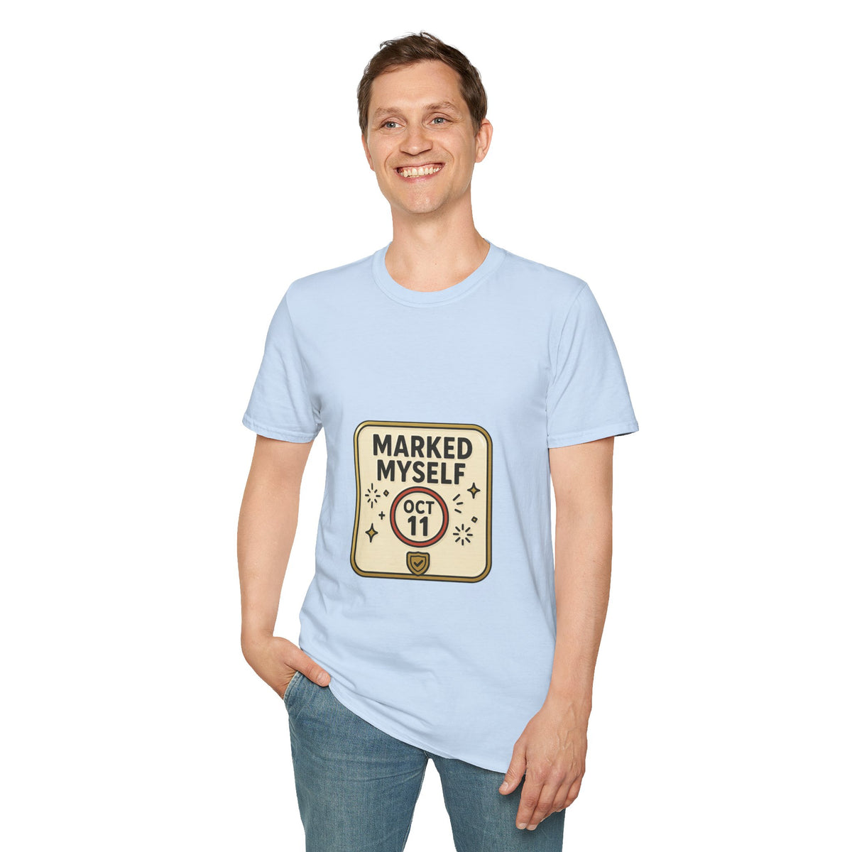 Marked Myself Oct 11 Badge T-Shirt — Minimalist Anniversary/Reminder Tee - Trending Now - October 2026