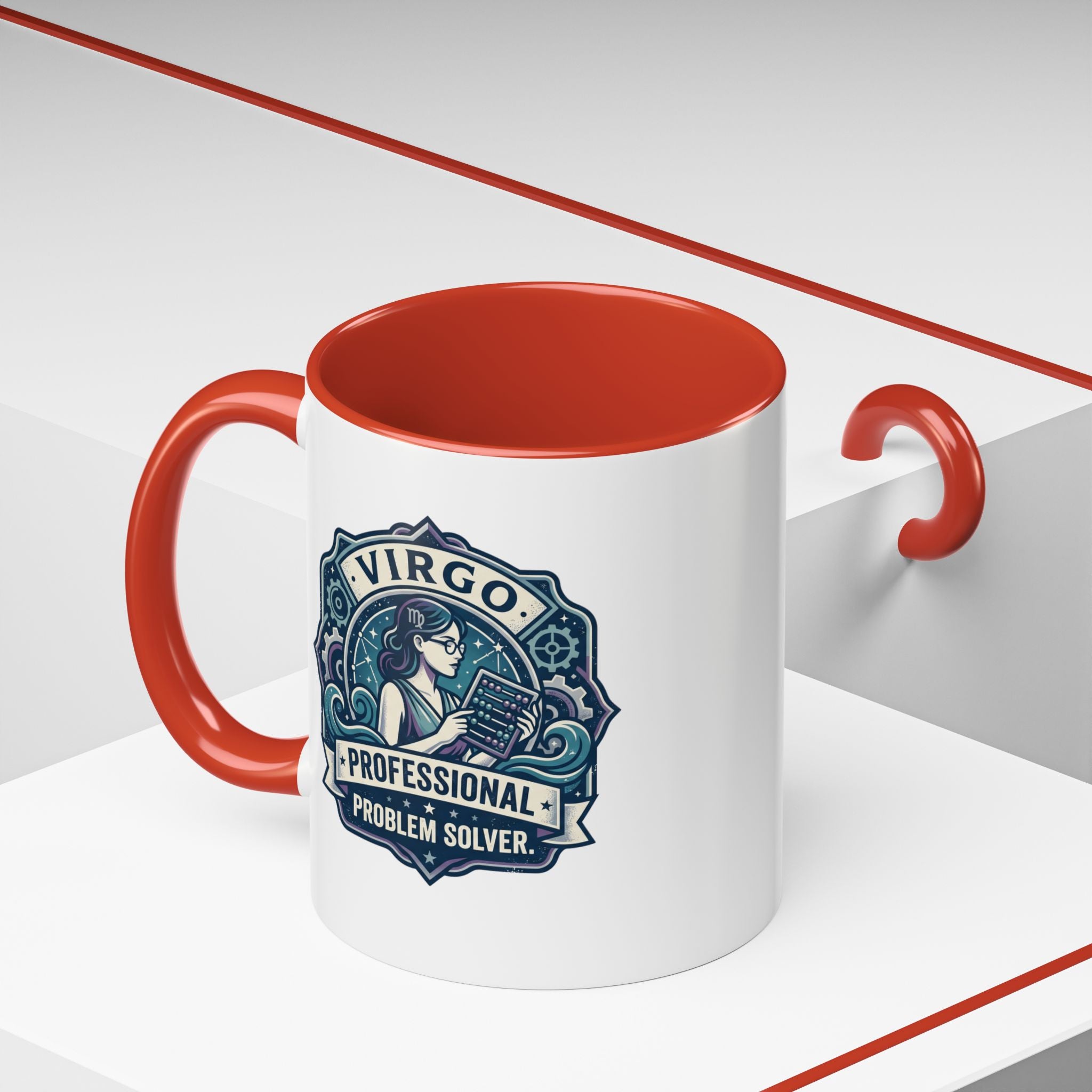Virgo 'Professional Problem Solver' Accent Coffee Mug — Zodiac Astrology Gift