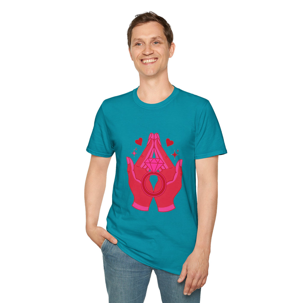 Manifested Hands Graphic T-Shirt — Pink Prayer Hands with Hearts - Trending Now - September 2026