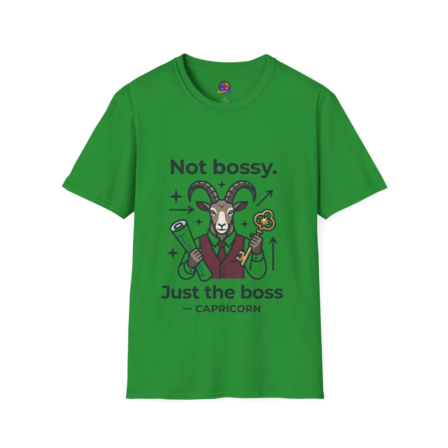 Capricorn T-Shirt — "Not Bossy, Just the Boss" Zodiac Goat Tee