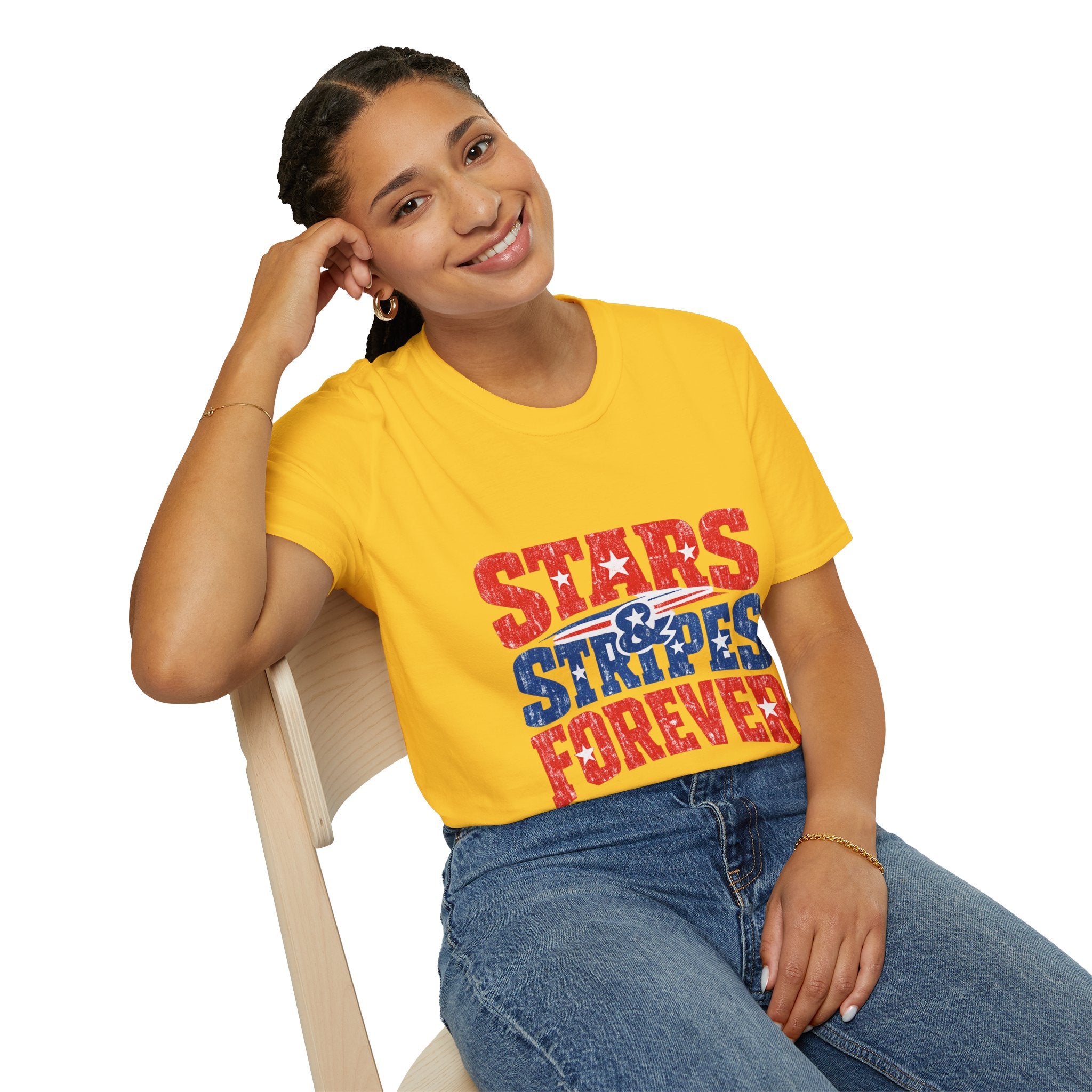 USA Stars & Stripes Forever T-Shirt — Patriotic Red White Blue Graphic Tee