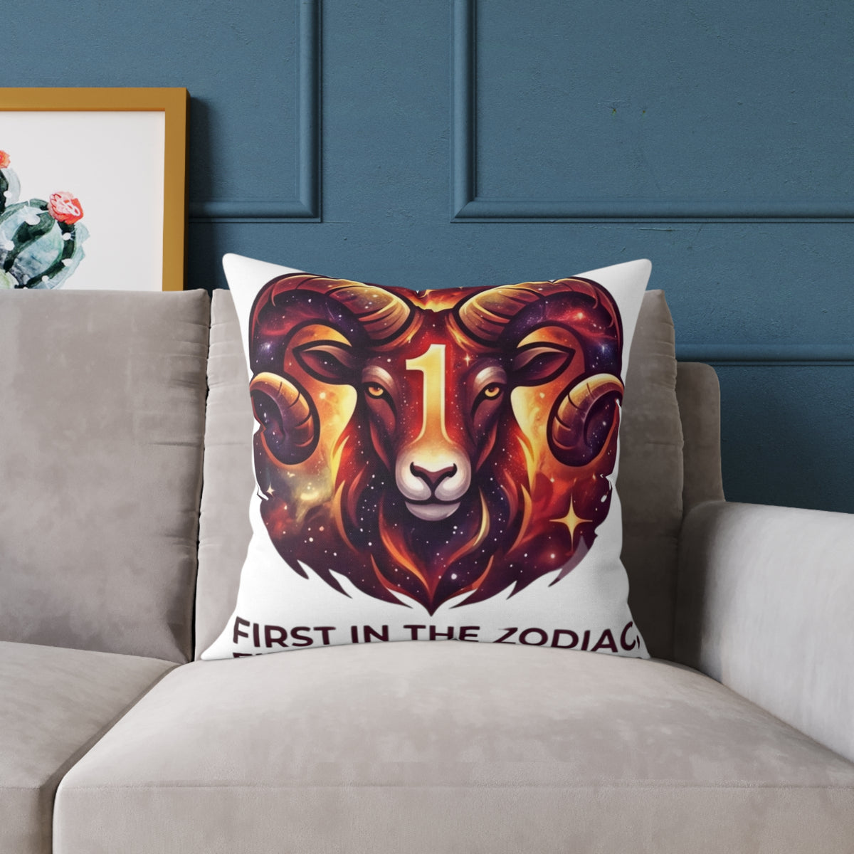 Aries Zodiac Pillow First In The Zodiac First In Everything Square Poly Canvas Pillow