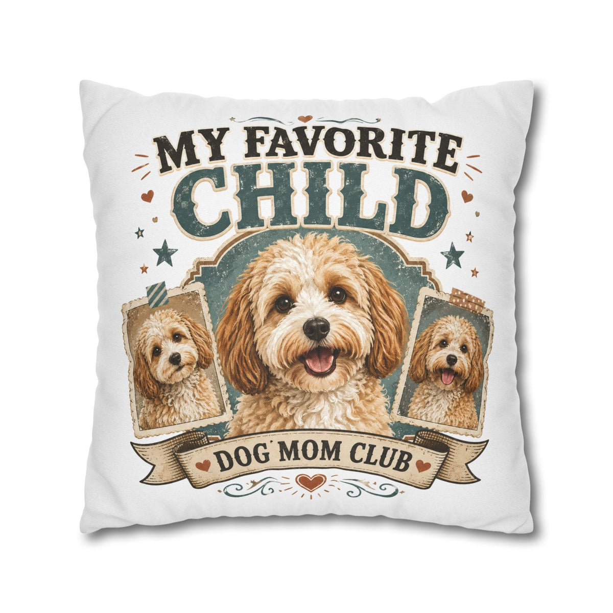 My Favorite Child Dog Mom Club Pillowcase Milo Bailey Dog Dad Mom - Cute Doodle Pet Throw Pillow Cover