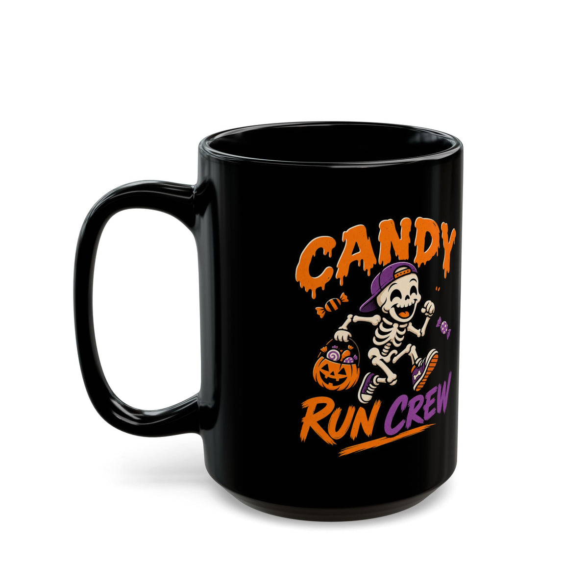 Candy Run Crew Halloween Mug — Black Ceramic Coffee Cup (11oz/15oz)