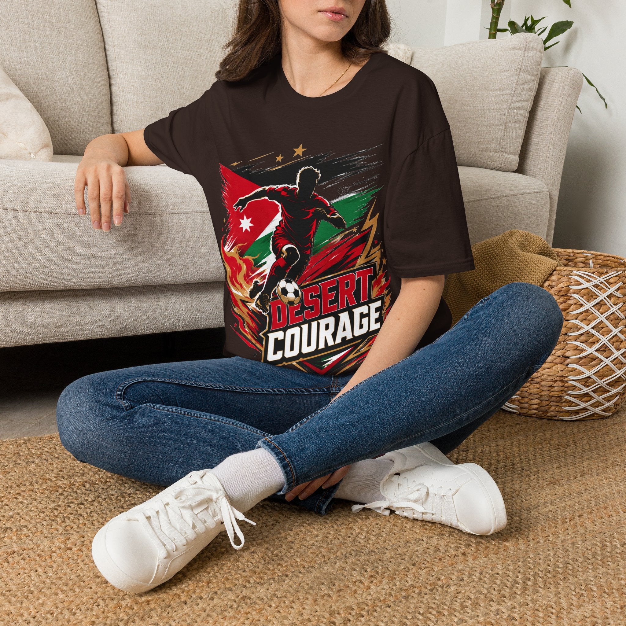 Jordan Soccer T‑Shirt — Desert Courage Flag Design