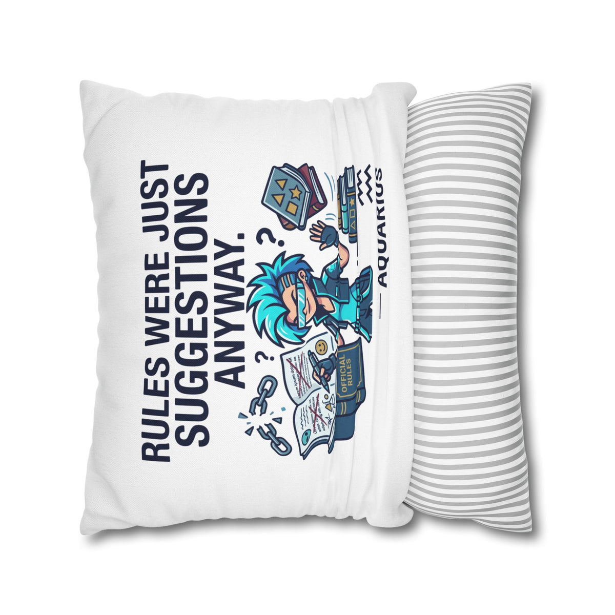 Aquarius Zodiac Spun Polyester Square Pillowcase
