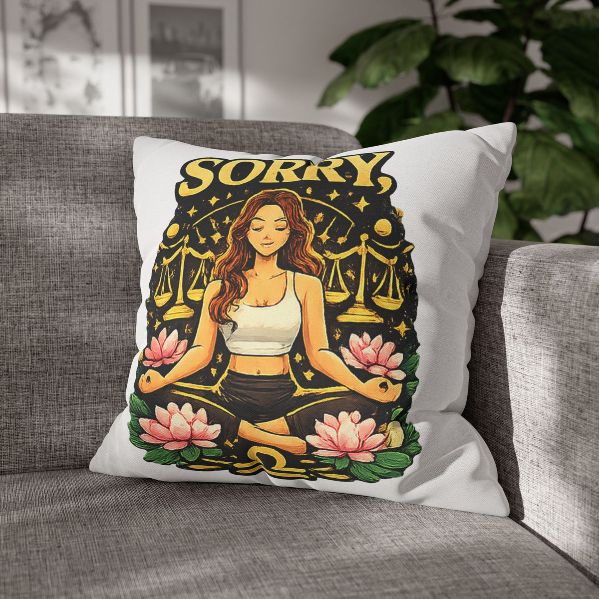 Libra Zodiac Sorry Libra Spun Polyester Square Pillowcase