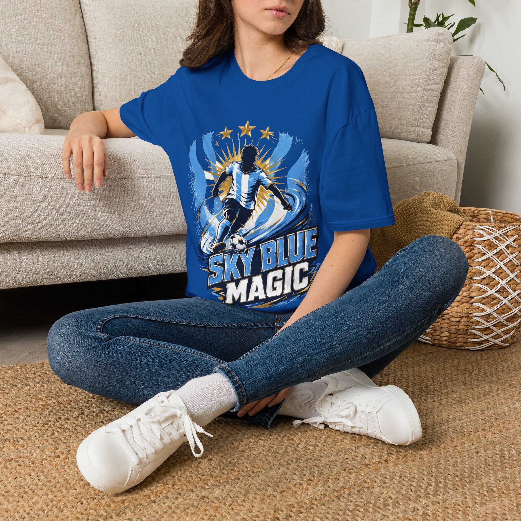 Argentina Sky Blue Magic Soccer T-Shirt — Argentinian Football Player Graphic Tee