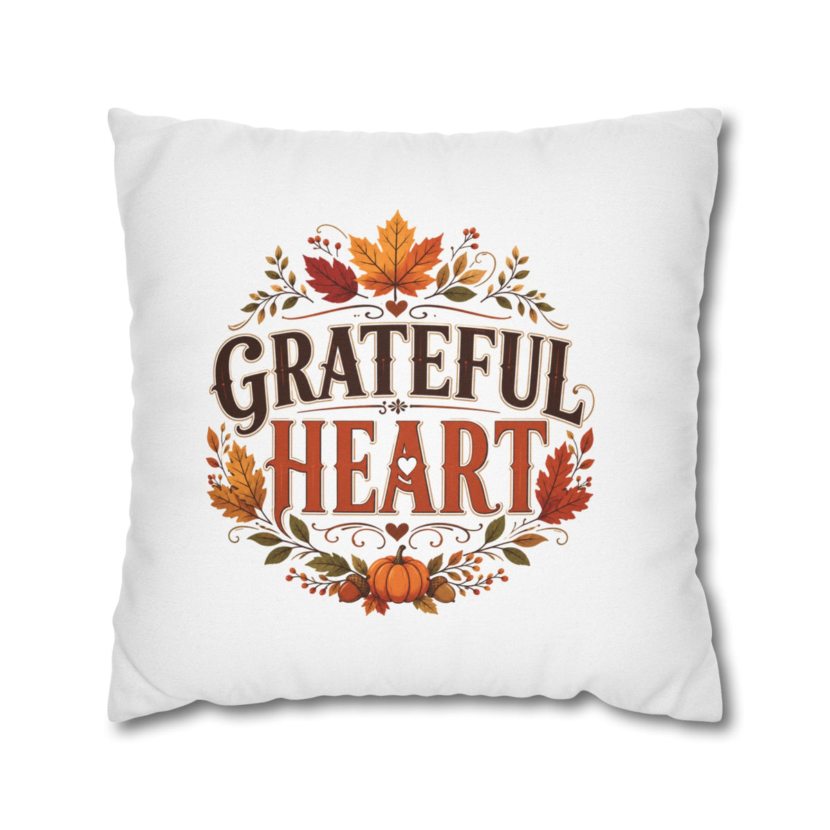Thanksgiving Grateful Heart Fall Pillowcase - Thanksgiving Autumn Decorative Throw Cover