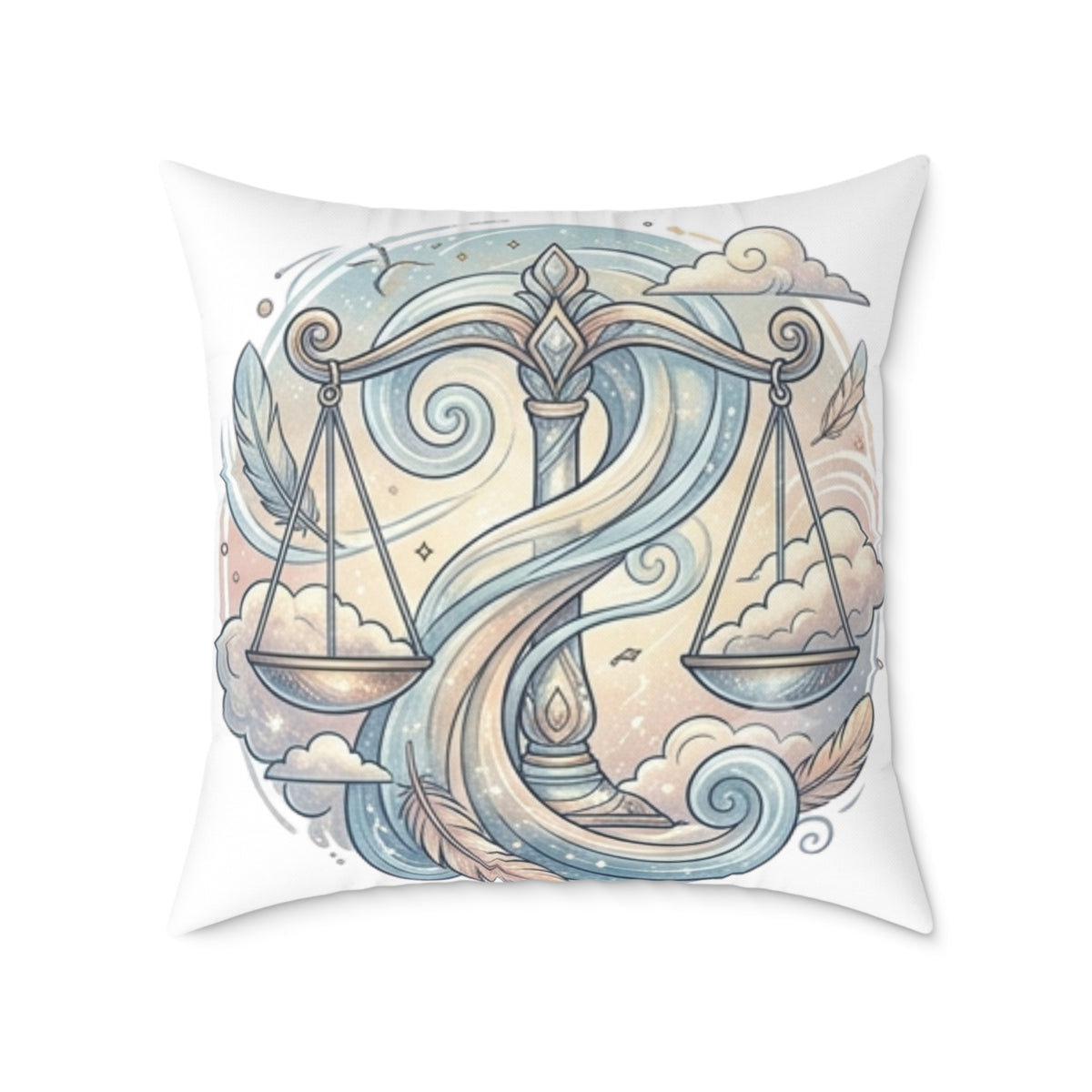 Libra Balance Zodiac Square Poly Canvas Pillow
