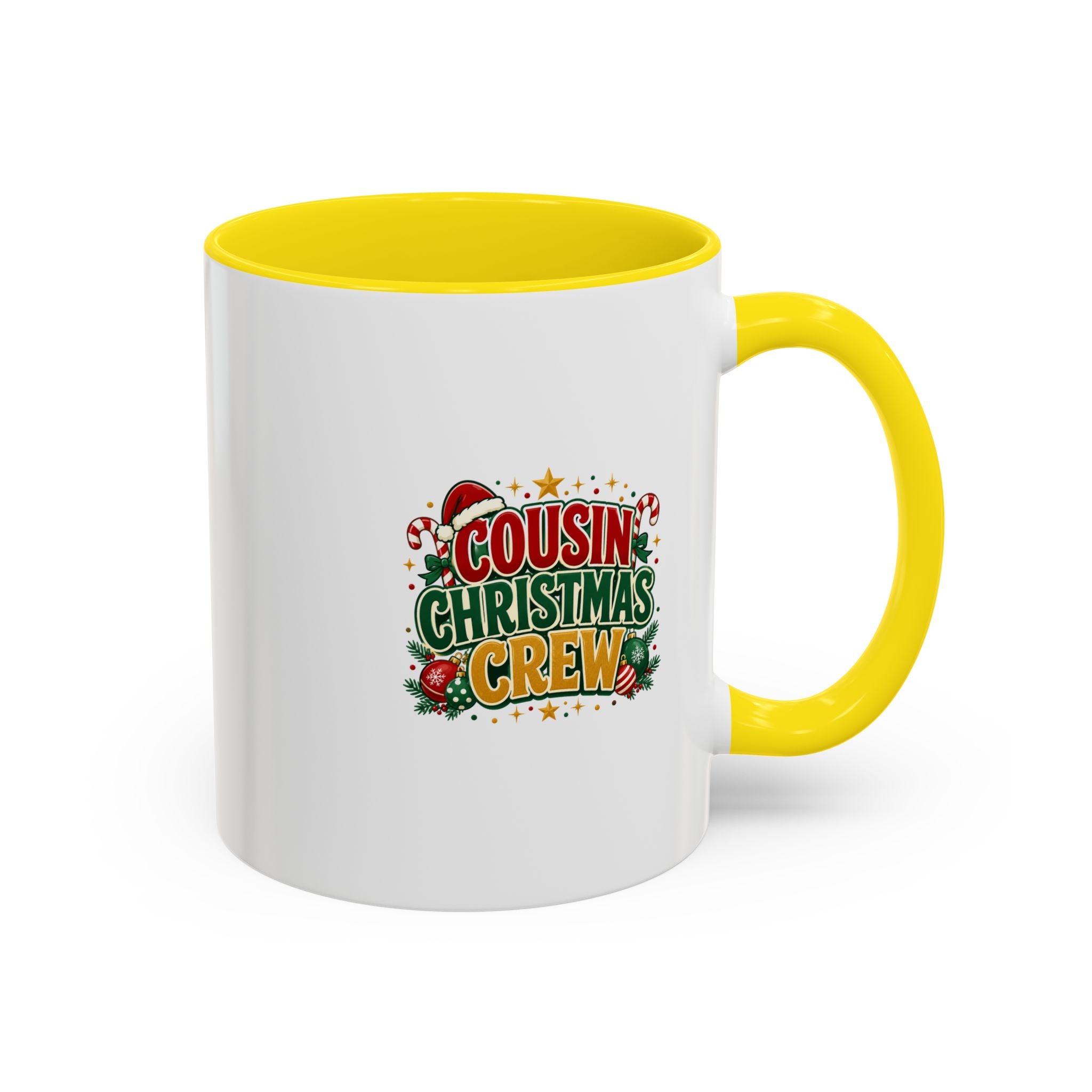 Cousin Christmas Crew Accent Coffee Mug — Holiday Family Christmas Coffee Cup