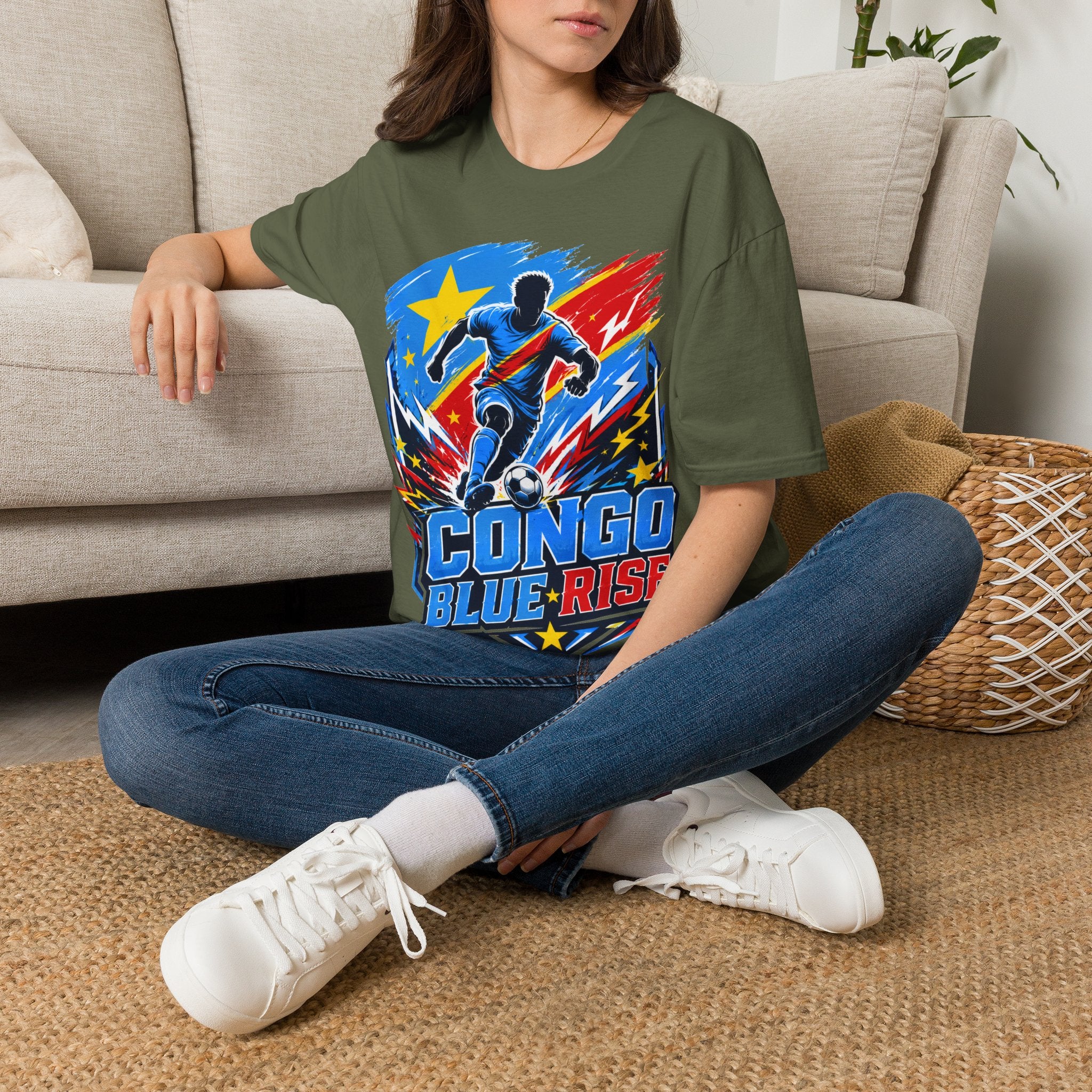 Congo Soccer T-Shirt — Congo Blue Rise Football Fan Tee