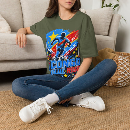 Congo Soccer T-Shirt — Congo Blue Rise Football Fan Tee