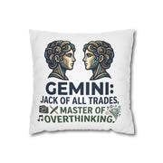 Gemini Pillowcase – "Jack of All Trades, Master of Overthinking" Astrology Throw Pillow