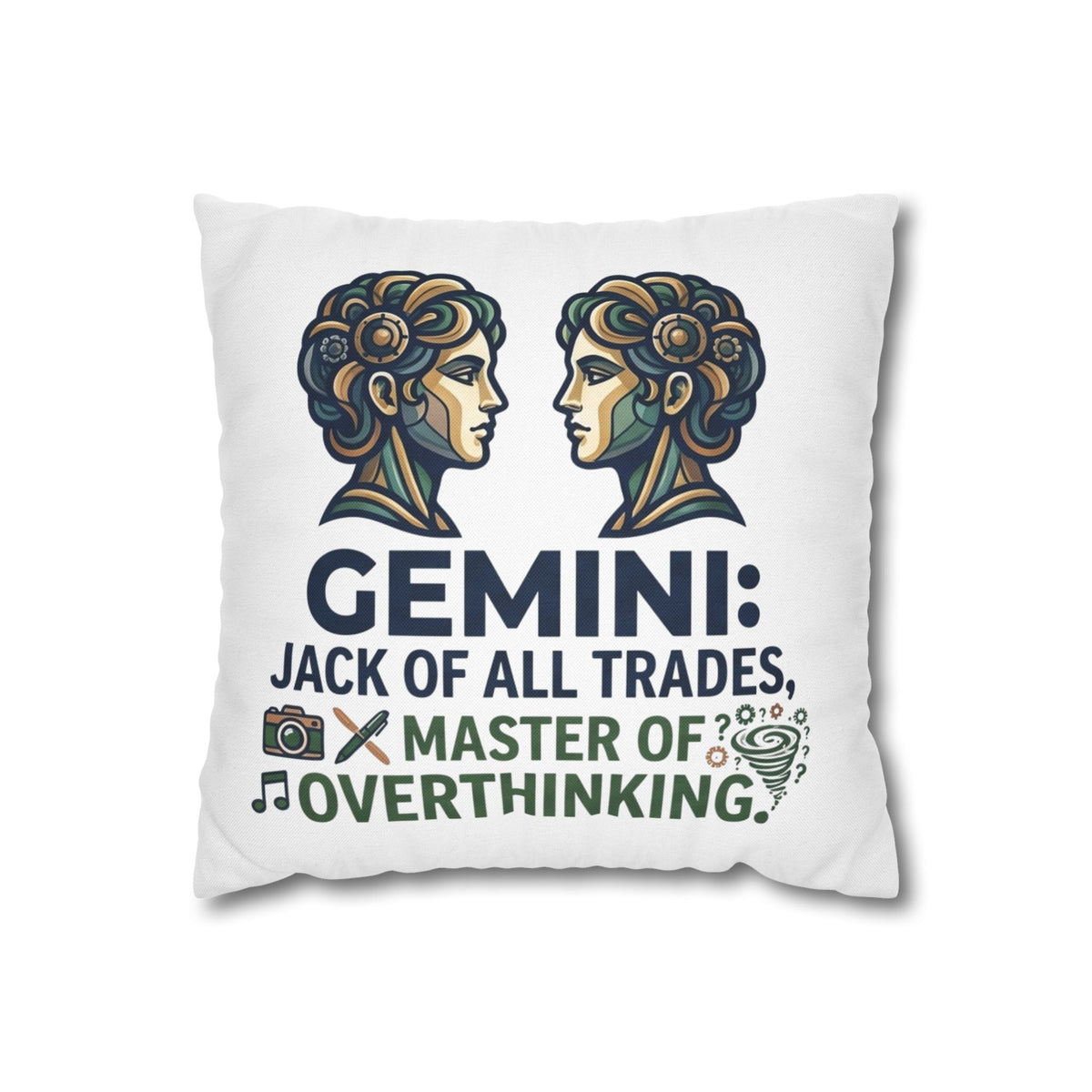 Gemini Pillowcase – "Jack of All Trades, Master of Overthinking" Astrology Throw Pillow