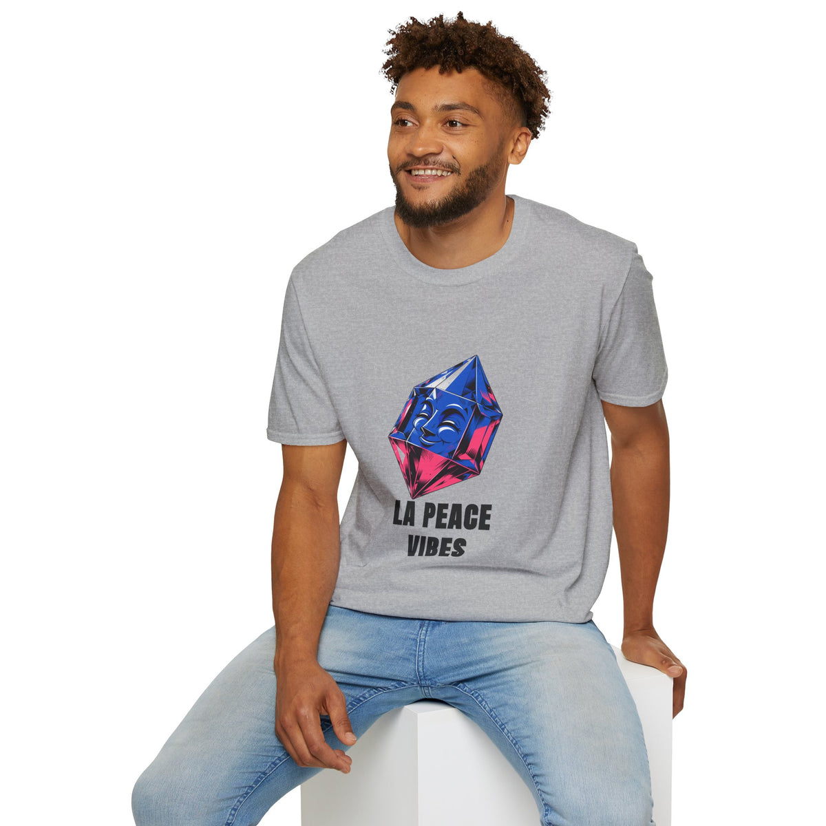 Peace Vibes T-Shirt — Blue Crystal Smiling Buddha Graphic Tee - Trending Now - August 2026
