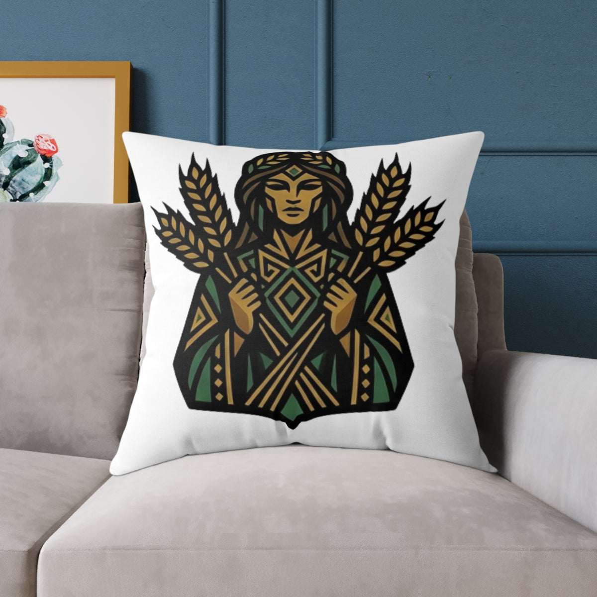 Virgo Zodiac Harvest Astrological Square Poly Canvas Pillow