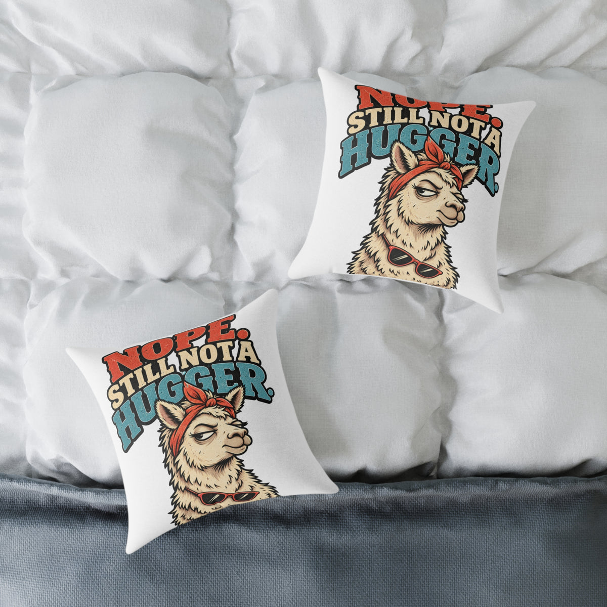 Nope Still Not a Hugger Pillow — Funny Llama Throw Pillow for Introverts
