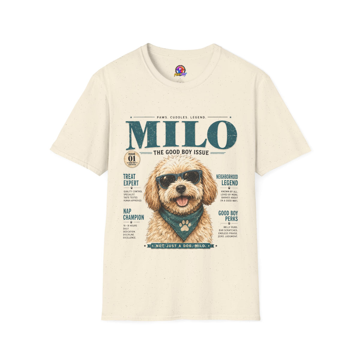 Milo 'The Good Boy Issue' T-Shirt — Cute Dog Magazine Cover Tee