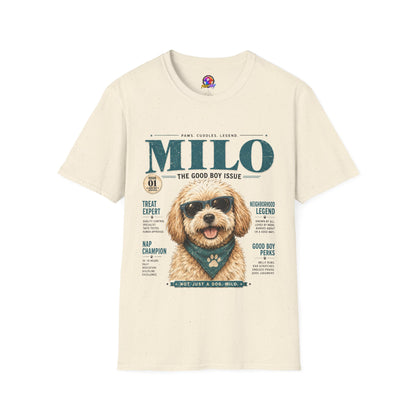 Milo 'The Good Boy Issue' T-Shirt — Cute Dog Magazine Cover Tee