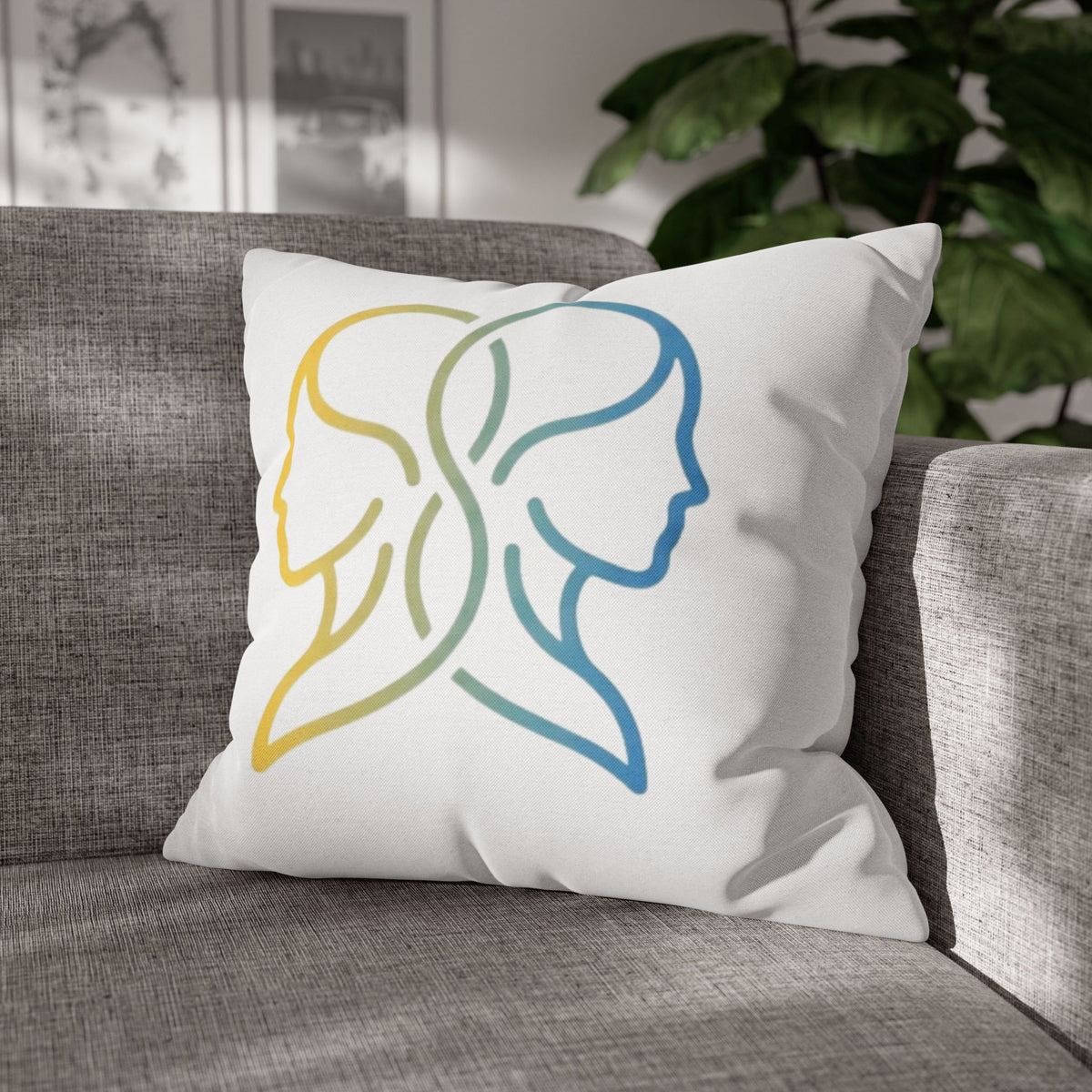 Gemini Zodiac Pillowcase — Dual-Face Gradient Astrology Throw Pillow Cover