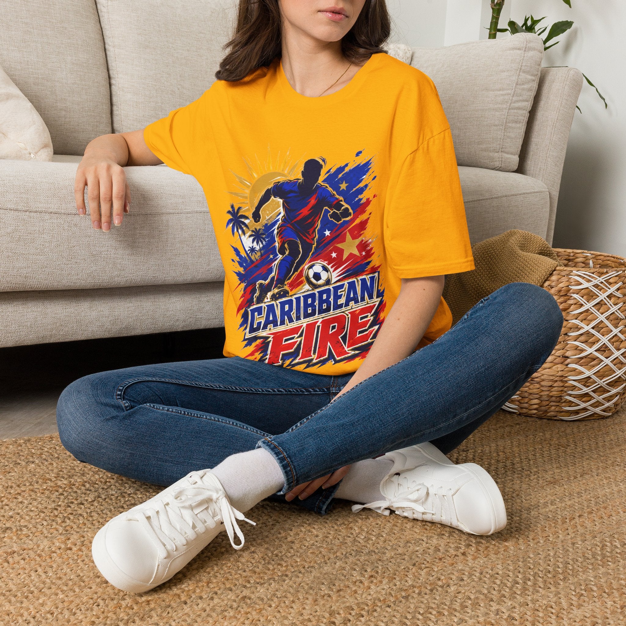 Haiti Soccer T-Shirt — Caribbean Fire Graphic Tee